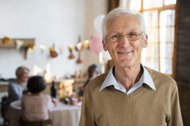 Smiling male senior illustrates blog "Will Medicare Advantage Pay for a Lift Chair?"