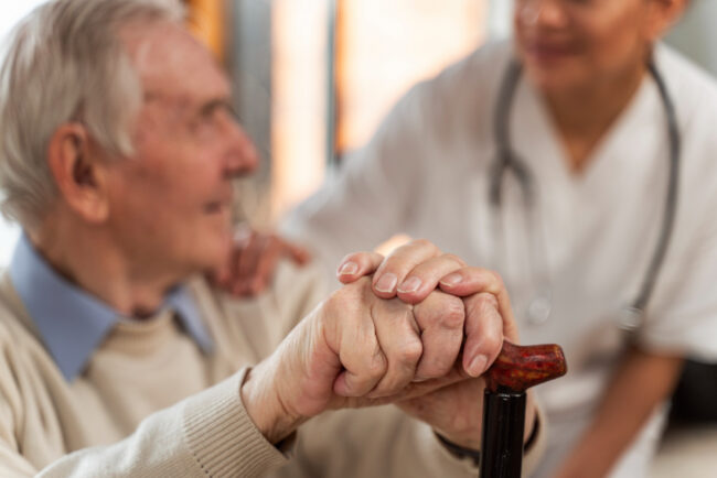 Older adult managing chronic conditions with Medicare support