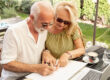 Senior couple reviewing Medicare Advantage plans in California