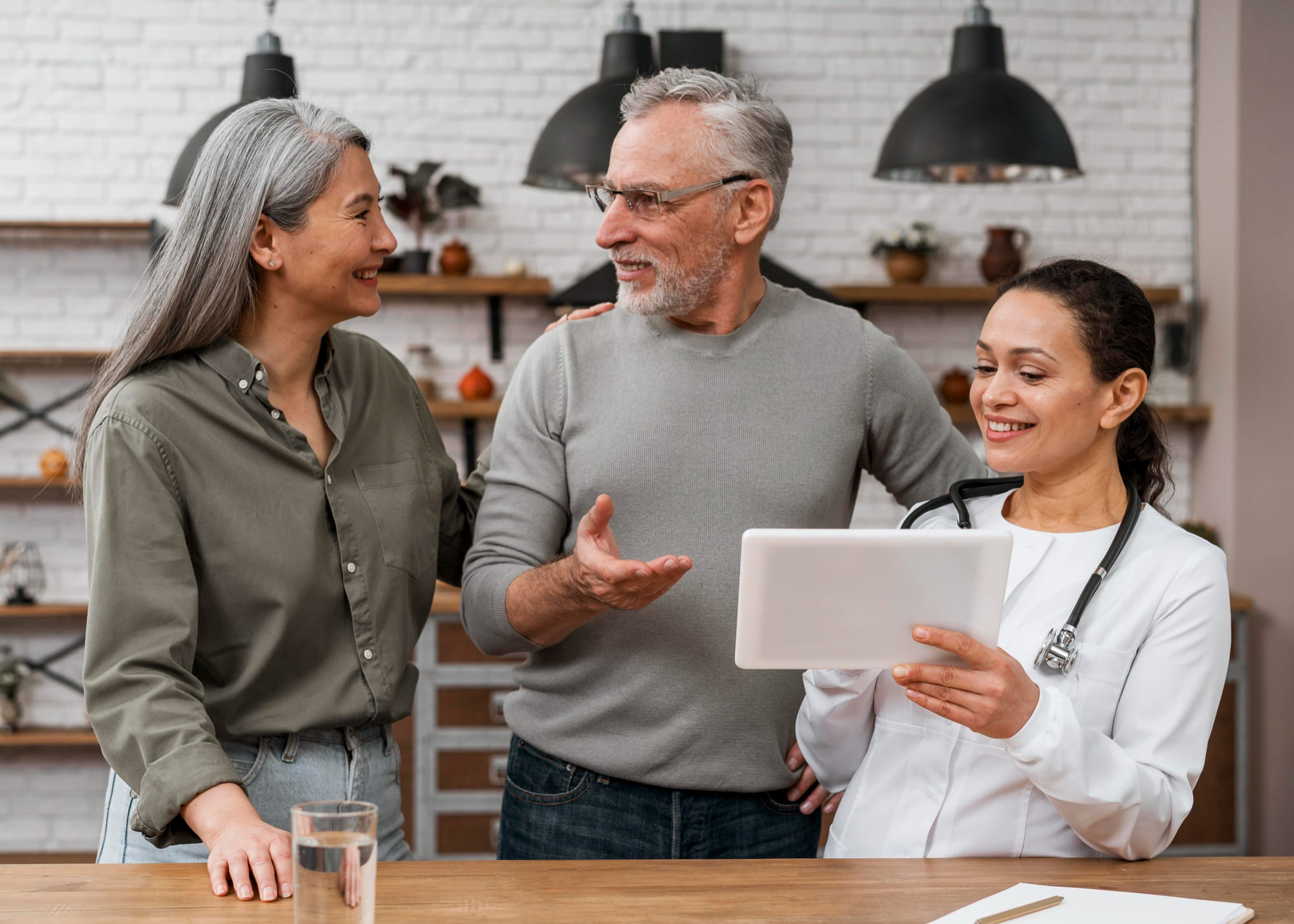 Family reviewing skilled nursing coverage options with a Medicare insurance advisor